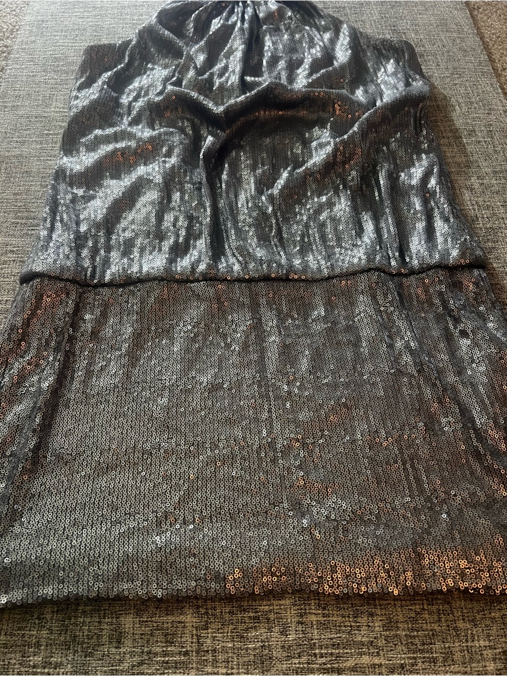 Laundry by Shelli Segal Silver Sequin Halter Mini Cocktail Dress Size 8 - Picture 5 of 11